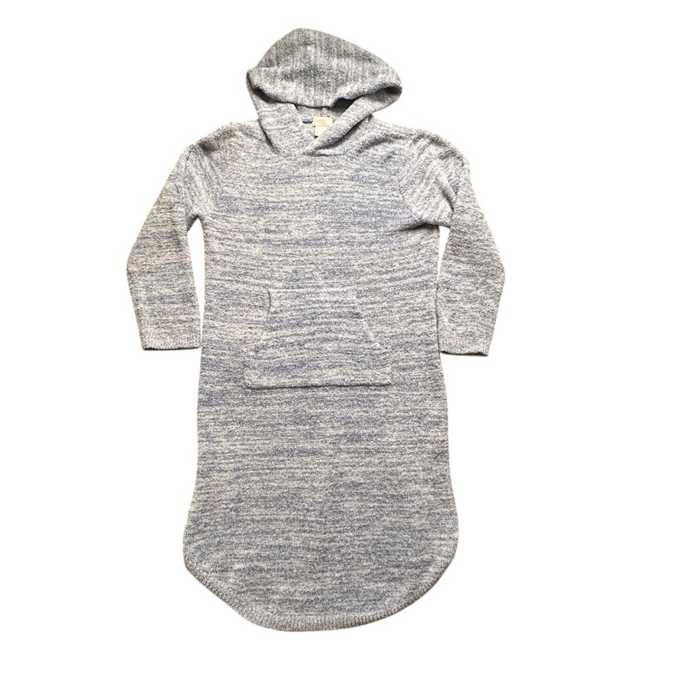 Softies Hooded Lounge Dress S/M Blue Long Sleeve Cozy Sleep Shirt - Picture 4 of 9